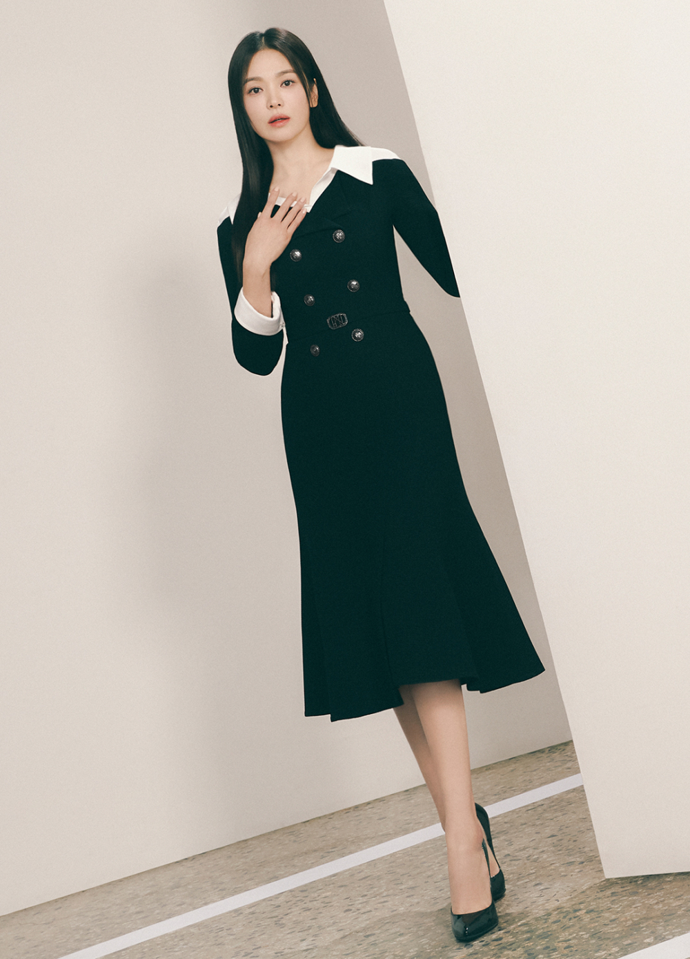 她詮釋的優雅造型。