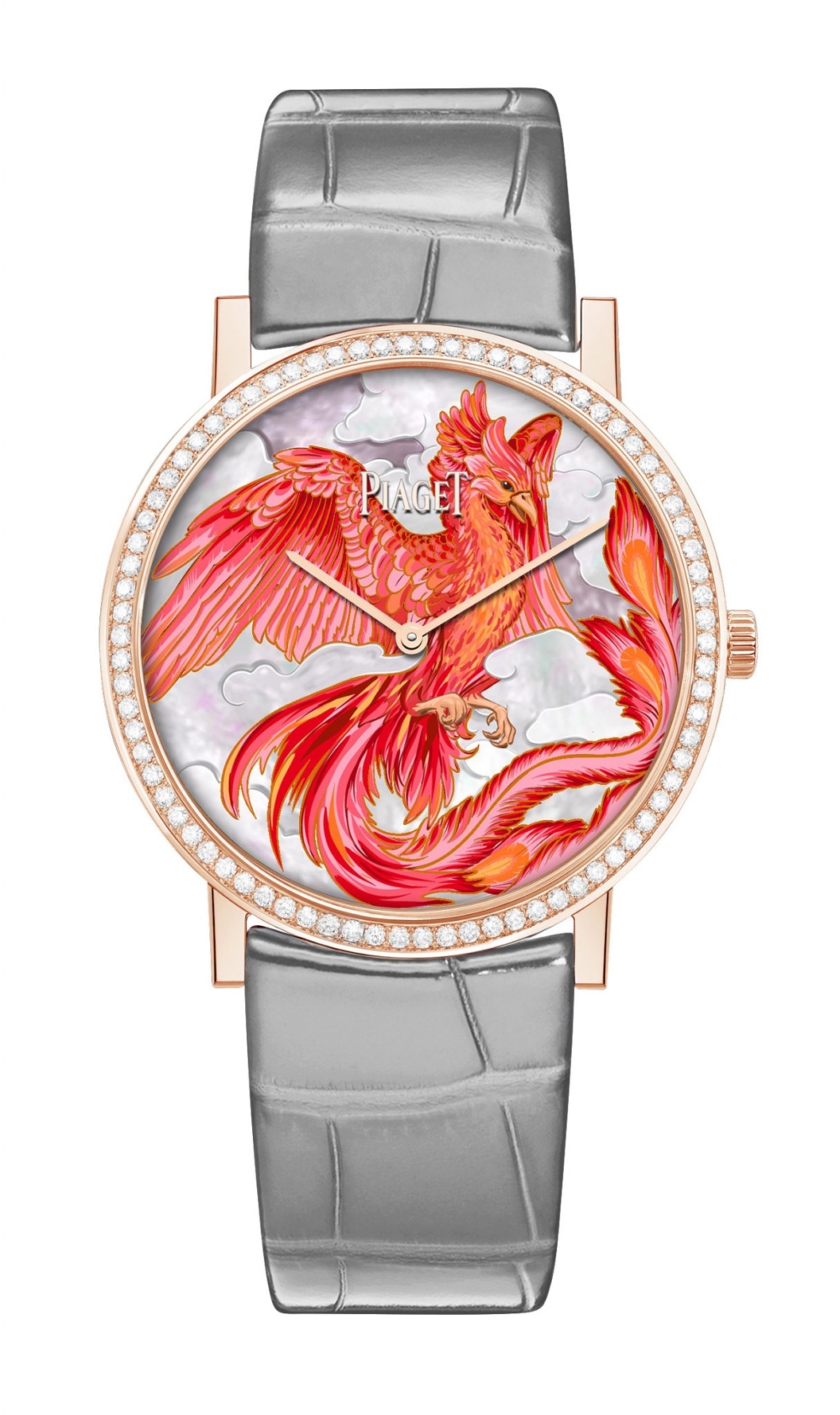 鳳凰款以橘色以及暖色調掐絲琺瑯工藝製作主角輪廓