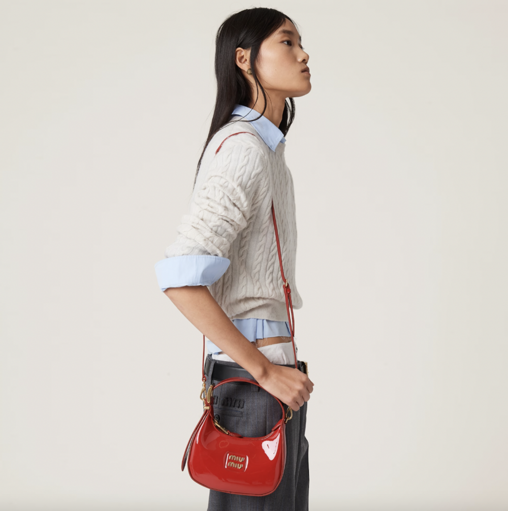 Patent Leather Hobo Bag。
