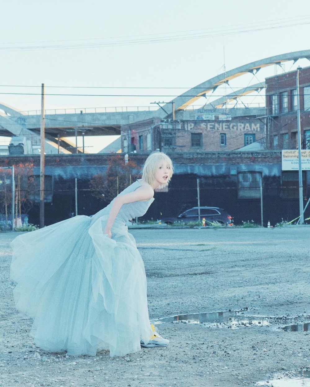 充滿夢幻氛圍的薄紗禮服。