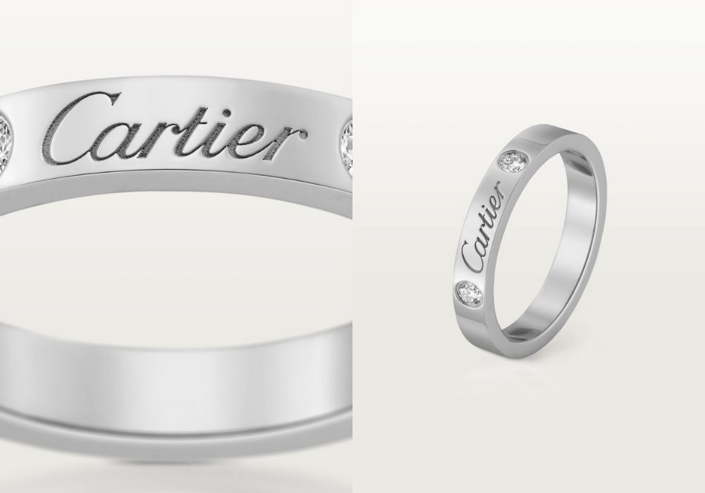有著經典的設計的C de Cartier結婚戒指，展現低調奢華的美學。