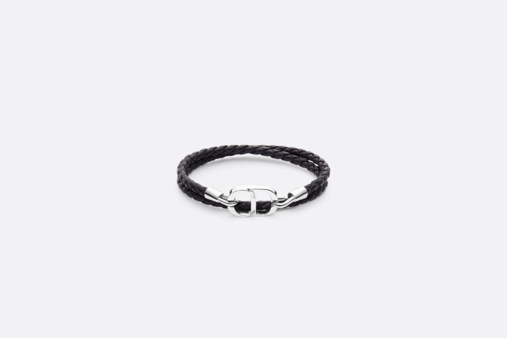 Dior CD Icon 編織皮革手環