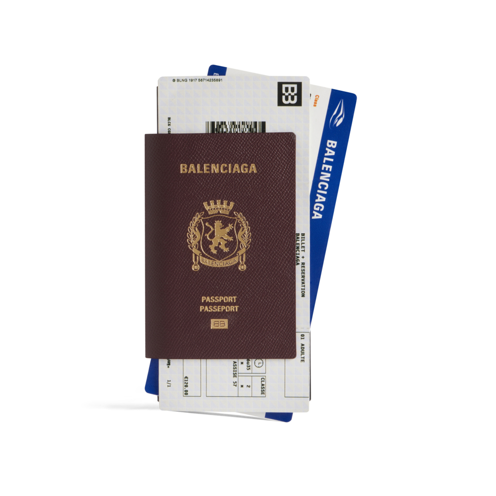 Balenciaga護照夾Men’s Passport Long Wallet 2 Tickets In Dark Red