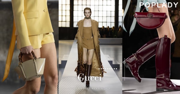 Gucci 2024秋冬大秀亮點一次看：蕾絲、亮片與蒼鷺緹花改寫極簡輪廓，半月包、竹節包又有新成員