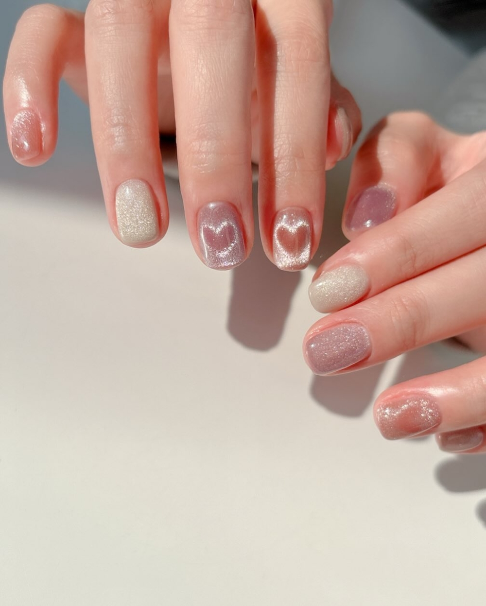 情人節愛心貓眼美甲推薦：反向愛心貓眼