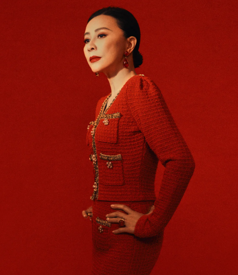 劉嘉玲詮釋的拜年穿搭。