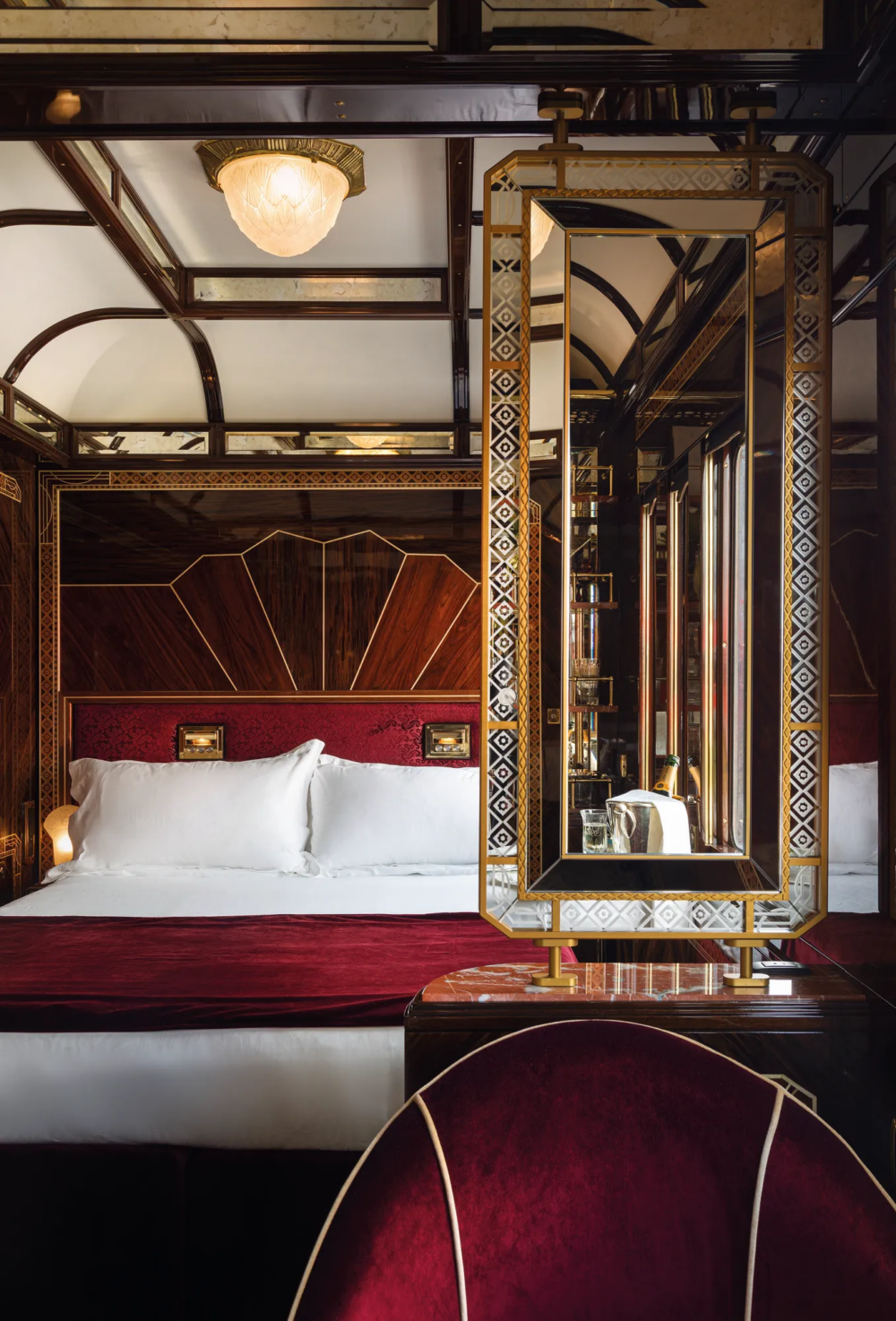 威尼斯辛普倫東方快車的車廂住房。