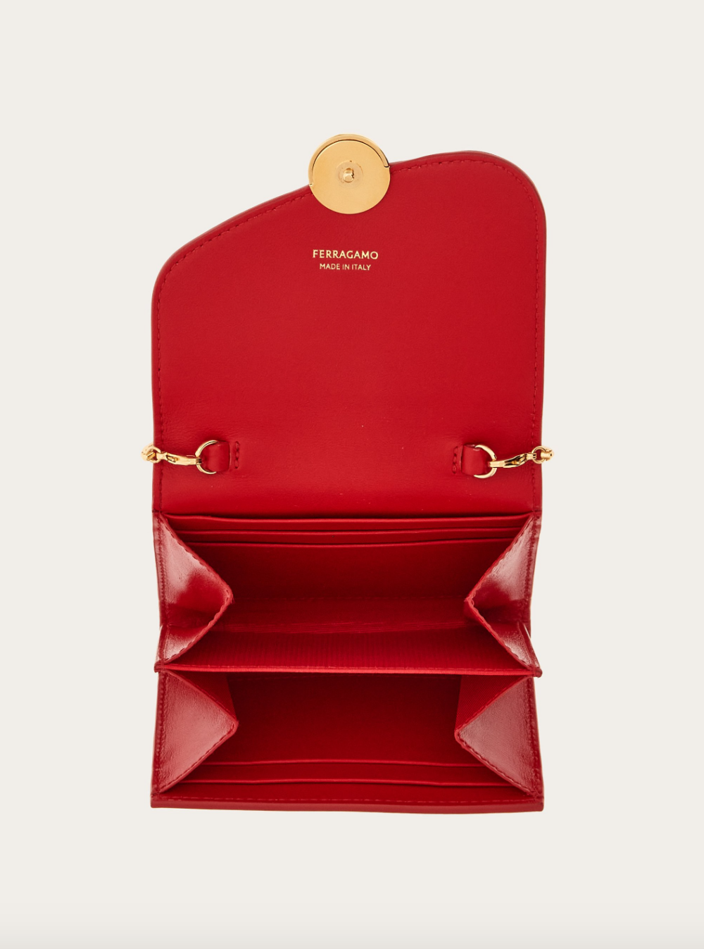 Asymmetrical Flap Compact Wallet。