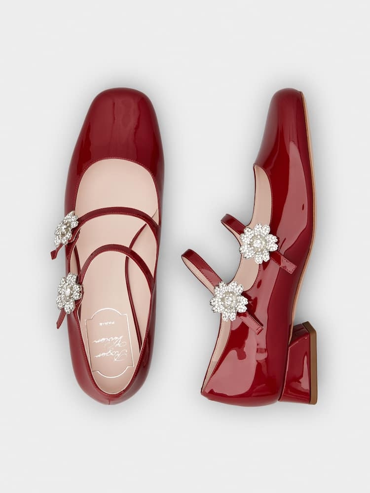 Roger Vivier Bouquet Babies鑽扣漆皮鞋