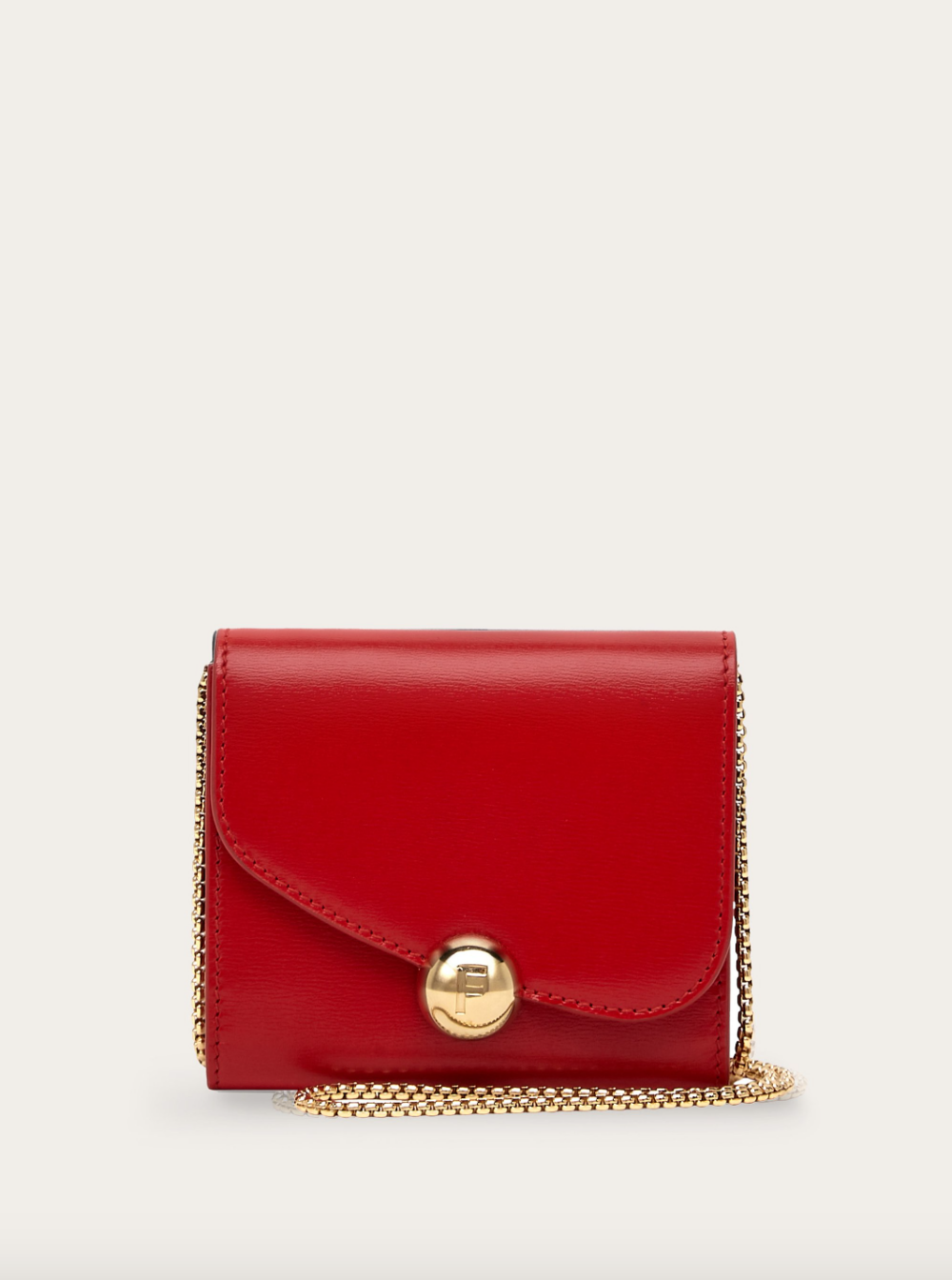 Asymmetrical Flap Compact Wallet。