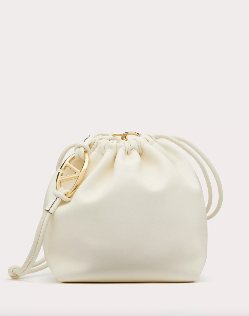 VLogo Pouf Nappa Leather Pouch。