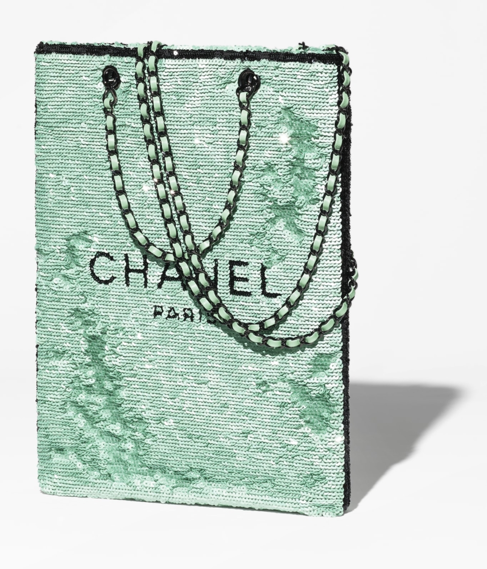 CHANEL SHOPPING BAG綠色。