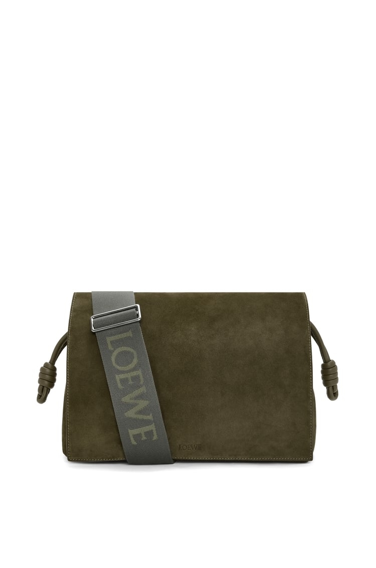 Flamenco Satchel in Suede Calfskin。