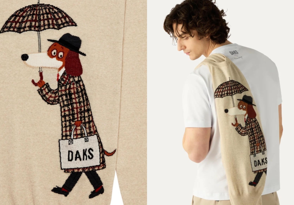 將Fei Wang筆下的作品綴在服裝上。