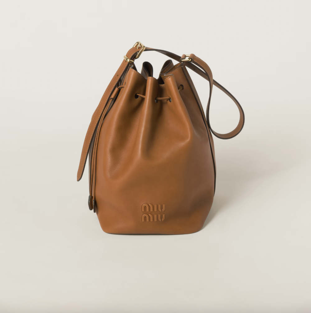 Leather Bucket Bag。