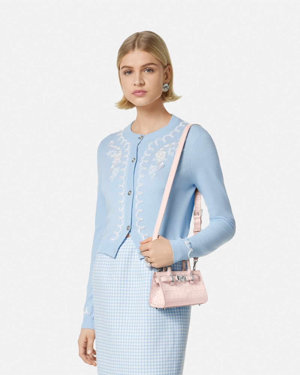 Versace Croc-Effect Medusa '95 Mini Tote Bag