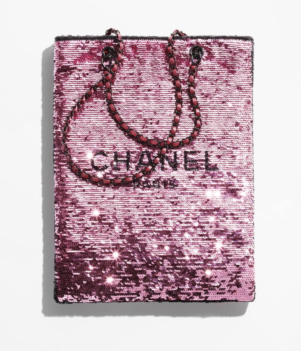 CHANEL SHOPPING BAG粉色。
