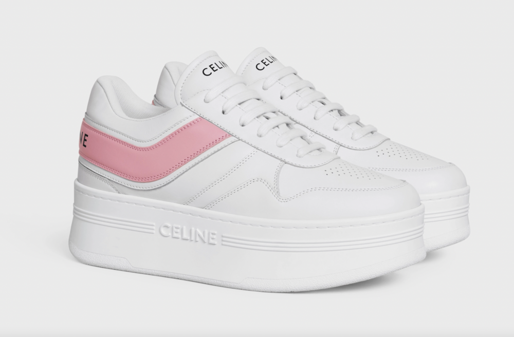 Block Sneakers with Wedge in Calfskin。