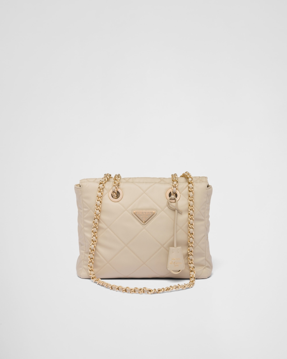 Prada Re-Edition 1995 Chaîne Re-Nylon Tote Bag沙漠棕。