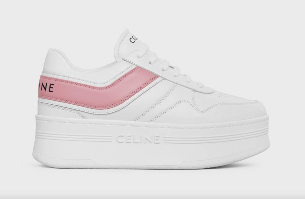 Block Sneakers with Wedge in Calfskin。