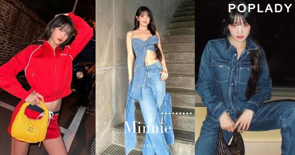 又被她的時尚穿搭給收服：Minnie示範Total Denim穿搭，運動套裝與格子裙都能搭出青春無敵的氣質！