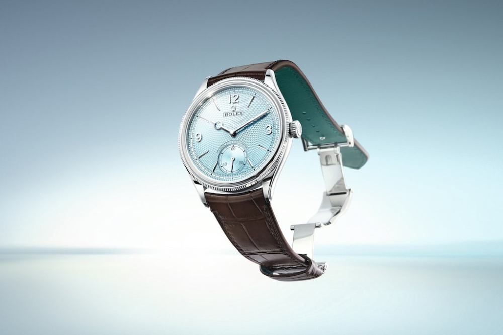 Perpetual 1908 2024新款腕錶，39毫米，950鉑金冰藍色面盤