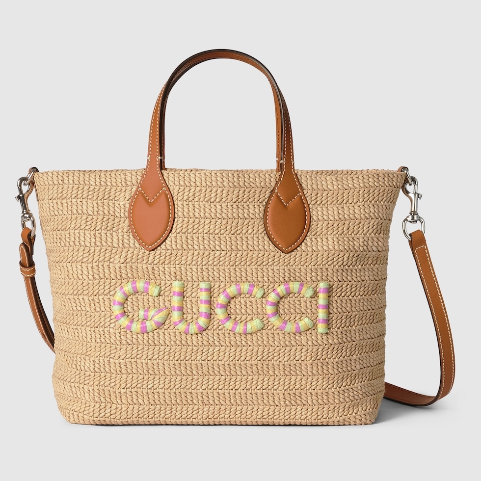 SMALL TOTE BAG WITH GUCCI PATCH