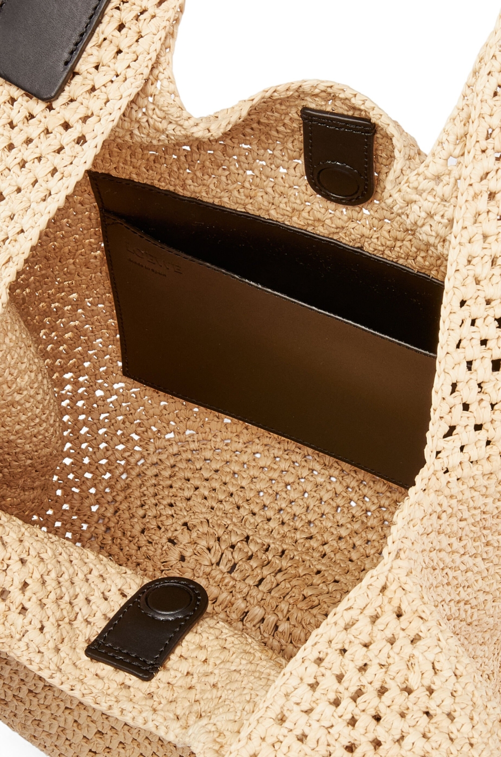 Hobo Bag in Raffia and Calfskin。