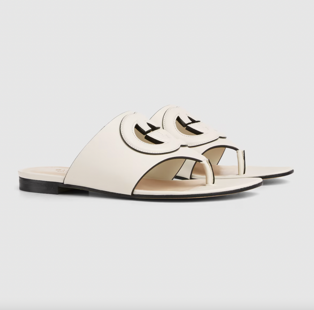 Women's Interlocking G Cut-Out Sandal。