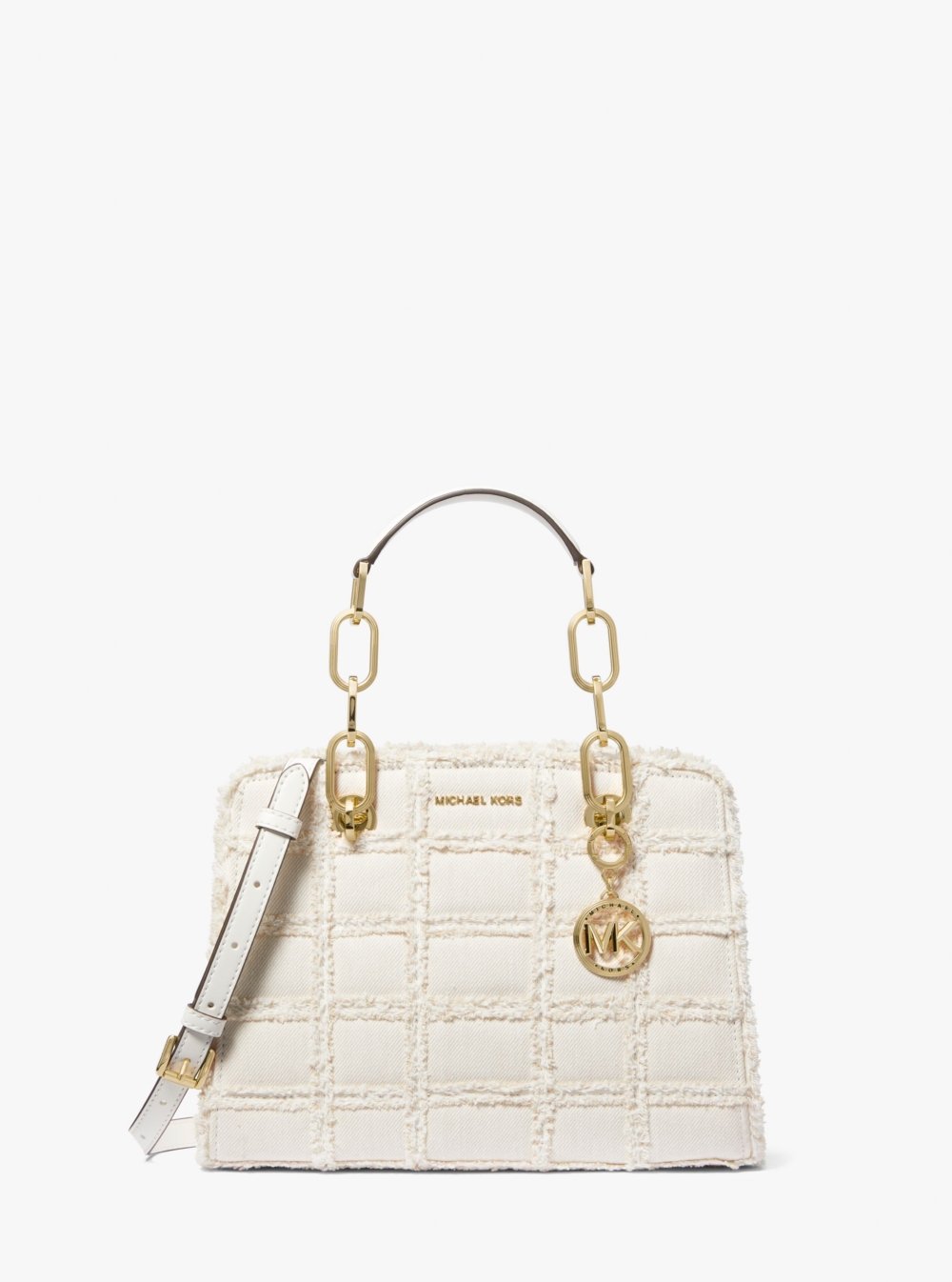 Michael Kors Cynthia奶油白丹寧肩背提包,NT$18,400