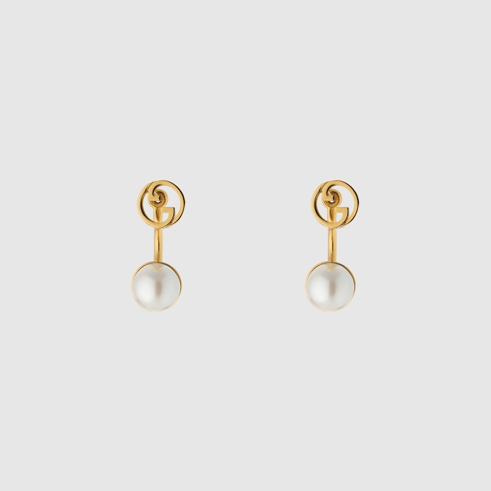 GUCCI BLONDIE RESIN PEARL EARRINGS