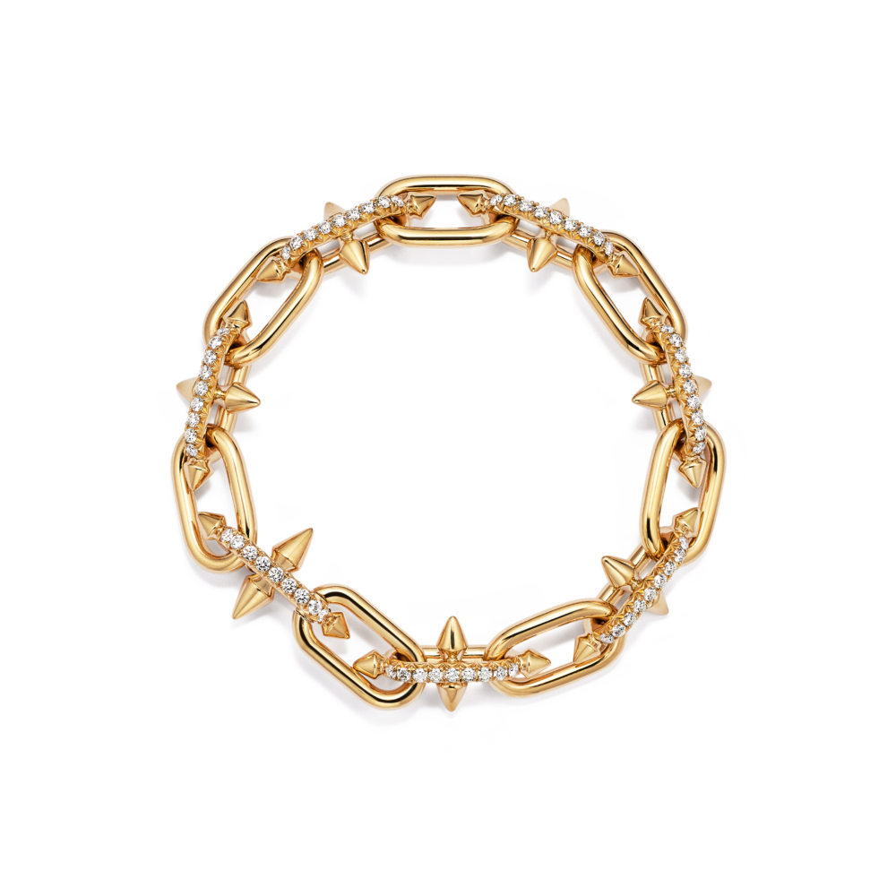 Tiffany &amp; Co. Tiffany Titan by Pharrell Williams系列_18K黃金鋪鑲鑽石手鍊(中型款)