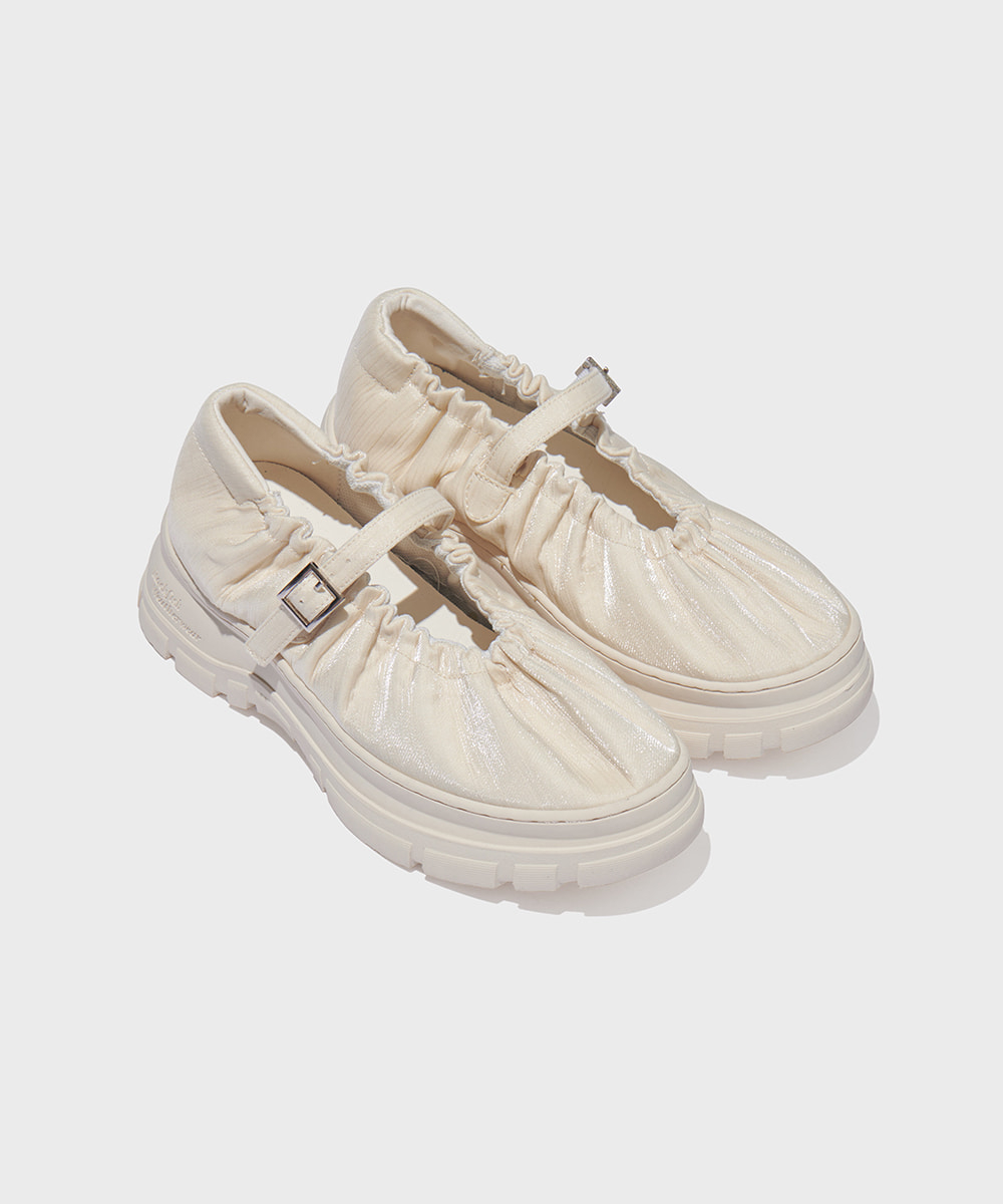 FLATFORM SCRUNCH MARYJANE - BUTTER。