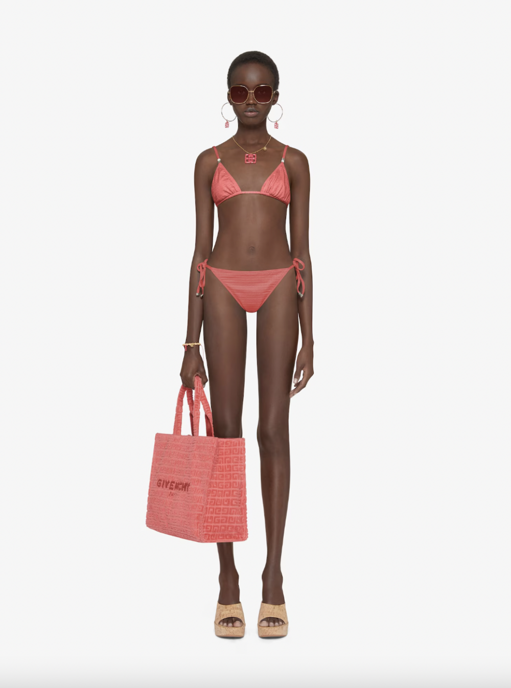 4G Bikini Top with Pearls ＆ 4G Bikini Bottom。