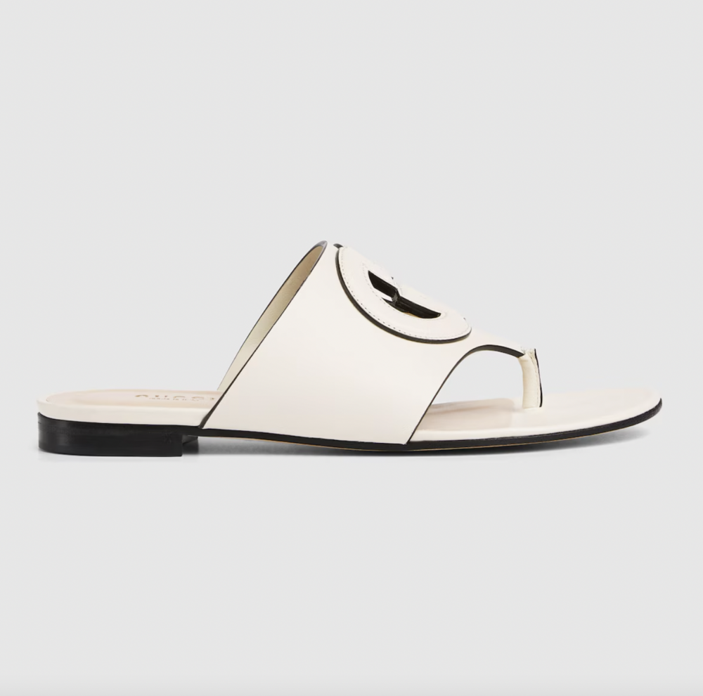 Women's Interlocking G Cut-Out Sandal。
