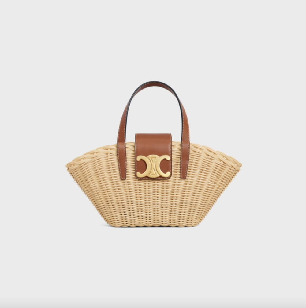 Teen Couffin in Wicker and Natural Calfskin Natural/Tan。