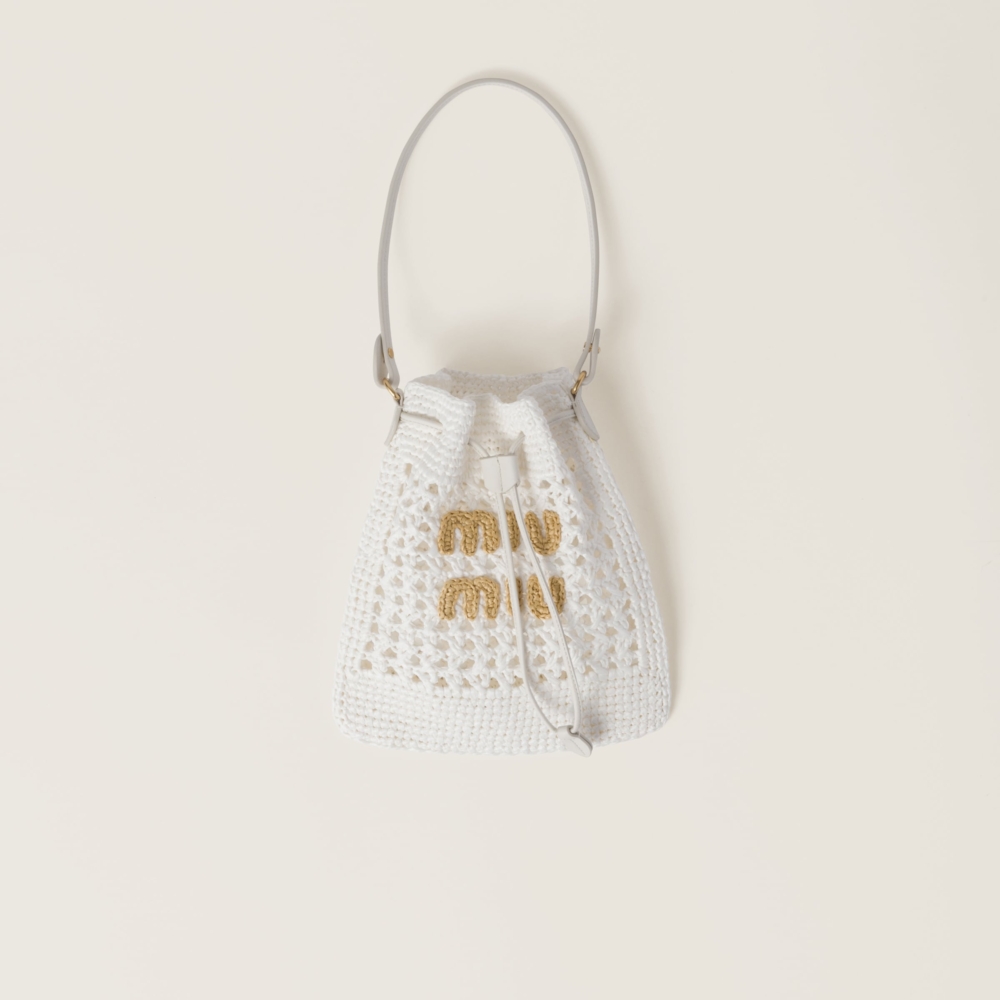 Woven fabric mini-bag白色。