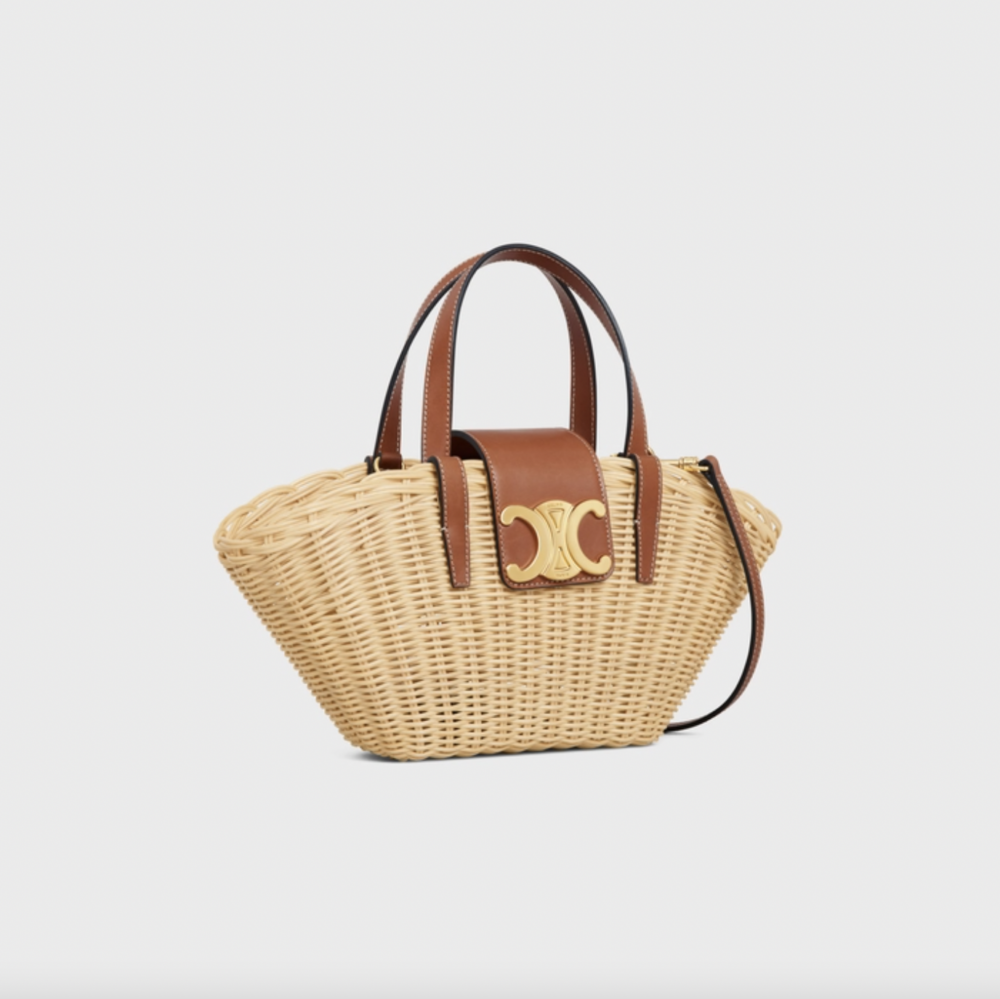 Teen Couffin in Wicker and Natural Calfskin Natural/Tan。