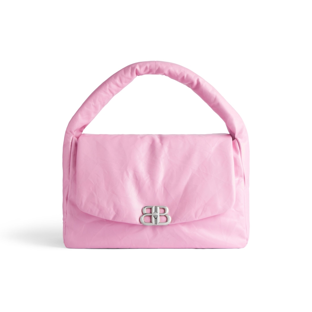 Balenciaga Monaco Large Sling Bag粉色。
