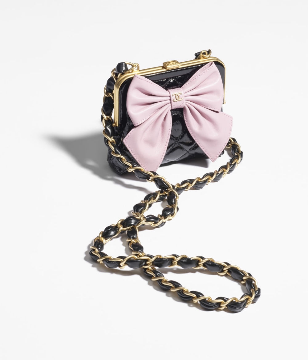 CHANEL皮革鏈條亮片手提包