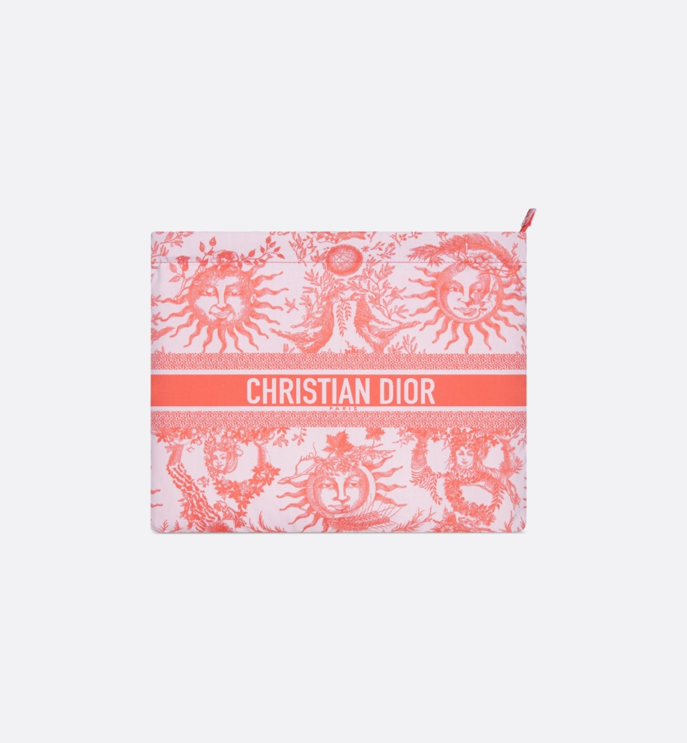 Dioriviera DiorTravel 拉鍊手拿包/珊瑚橘