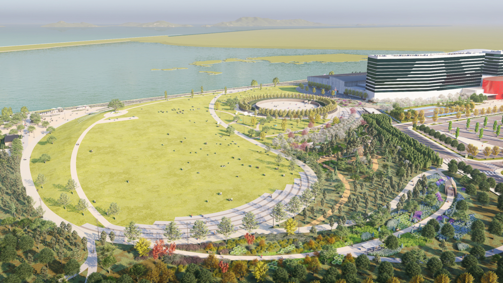 高級酒店大樓和自然美景融合，營造靜謐又奢華的享受