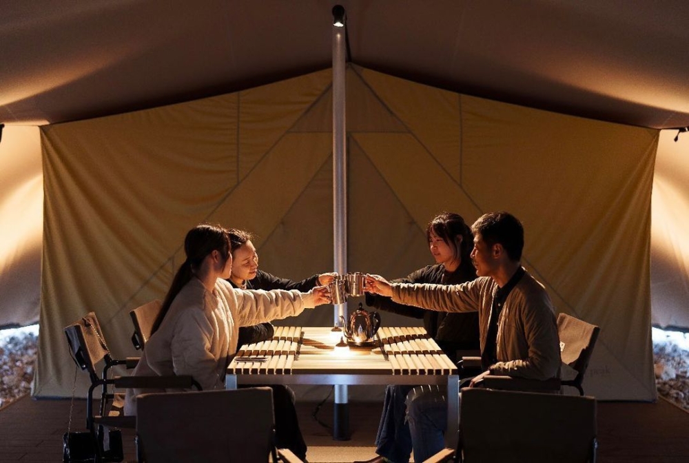 營地內的營火休息室每天也都會舉辦戶外咖啡體驗