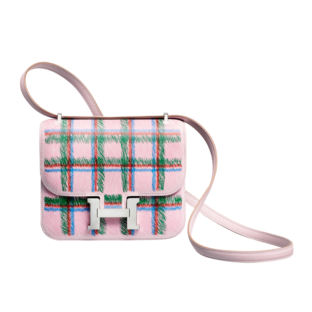 Hermès Constance Miroir Tartan肩背包