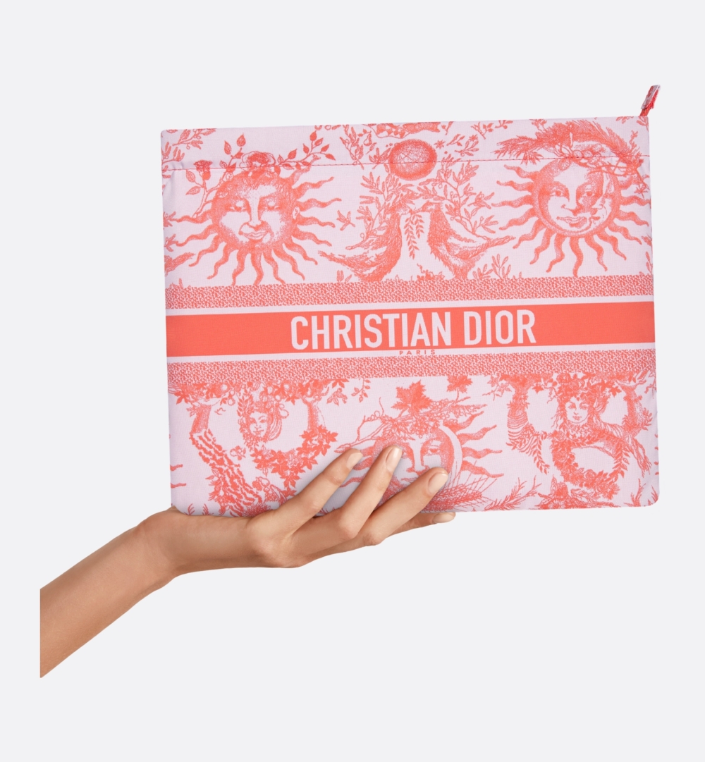 Dioriviera DiorTravel 拉鍊手拿包/珊瑚橘