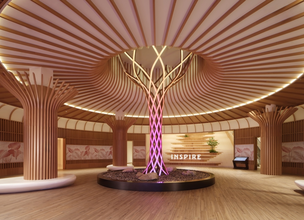 風格各異的大樓以不同角度將自然美景和建物融合，有著奢華的度假氛圍