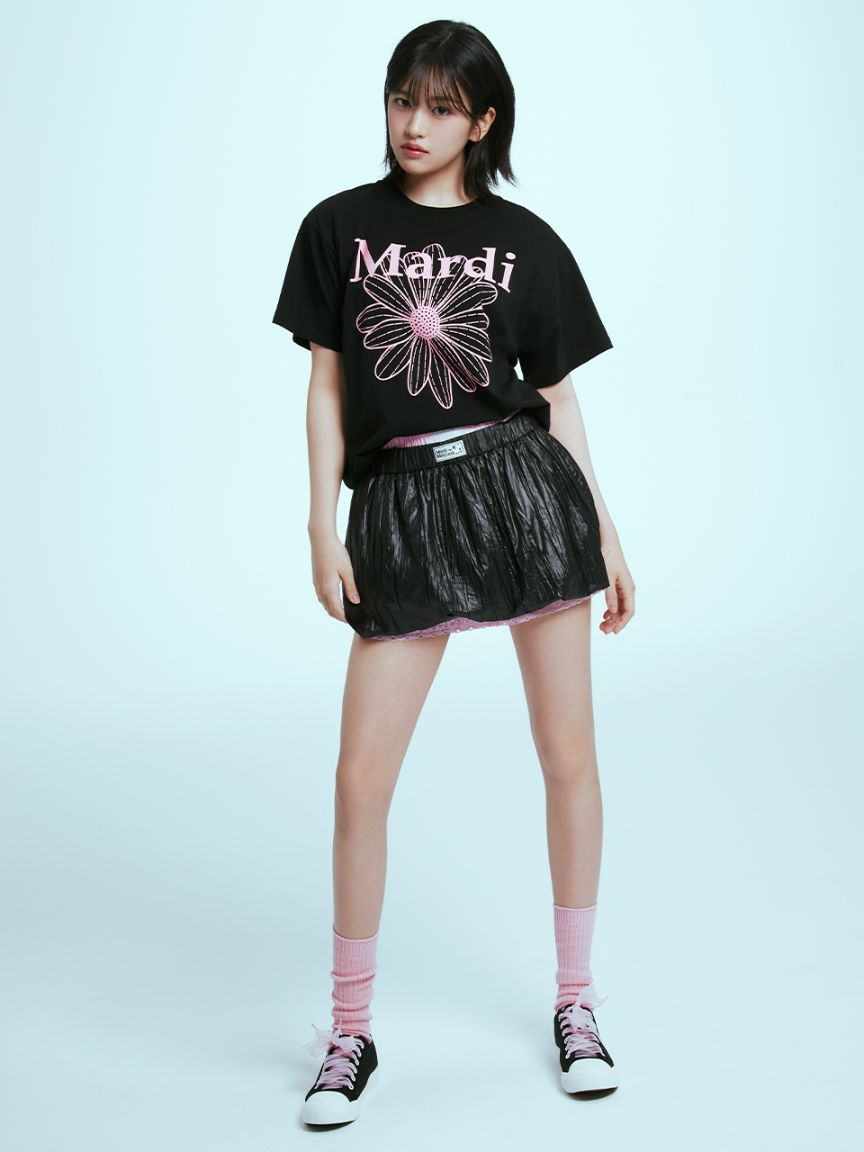 皮面泡泡裙更有個性