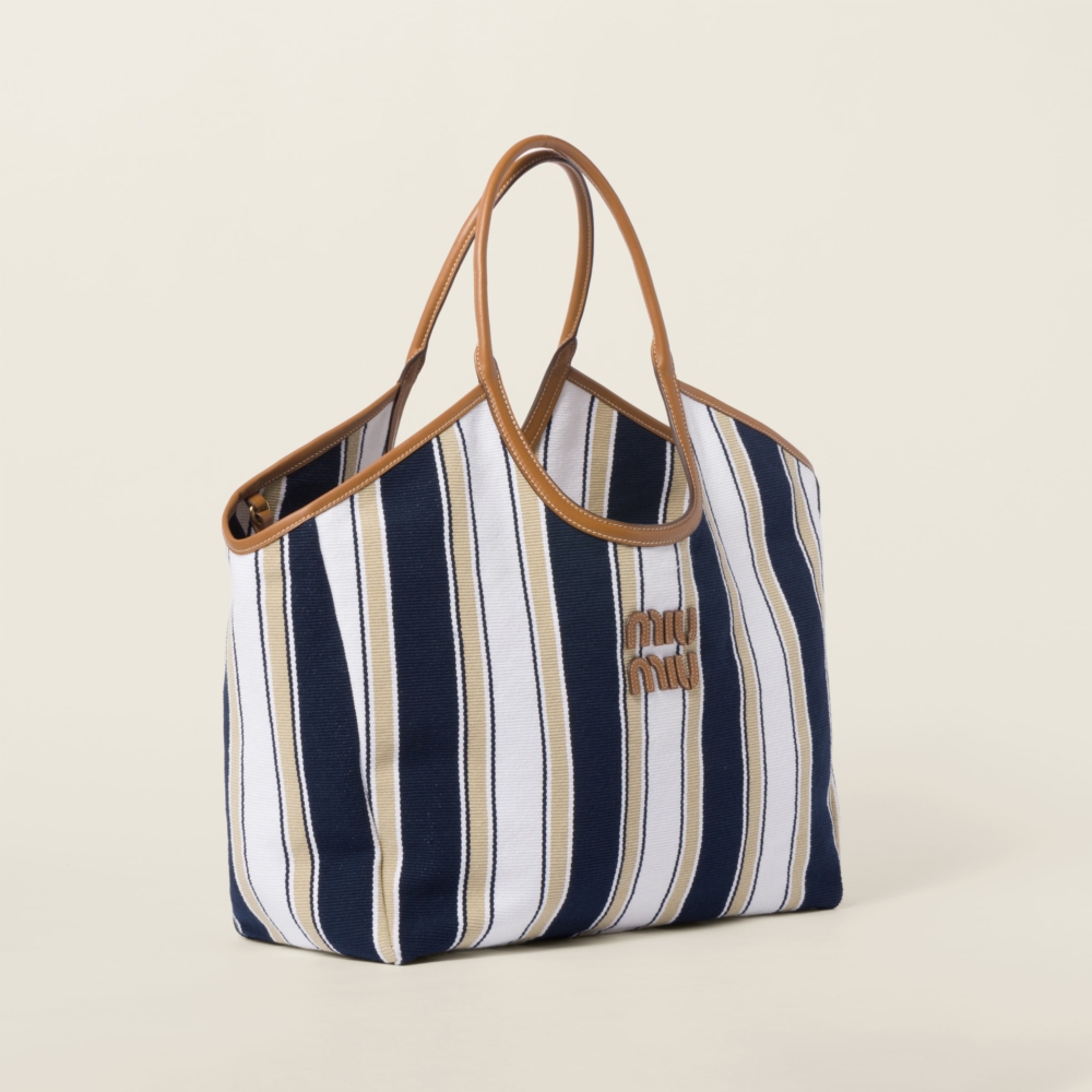 IVY canneté fabric bag藍色、沙色相間條紋更顯夏日氣息