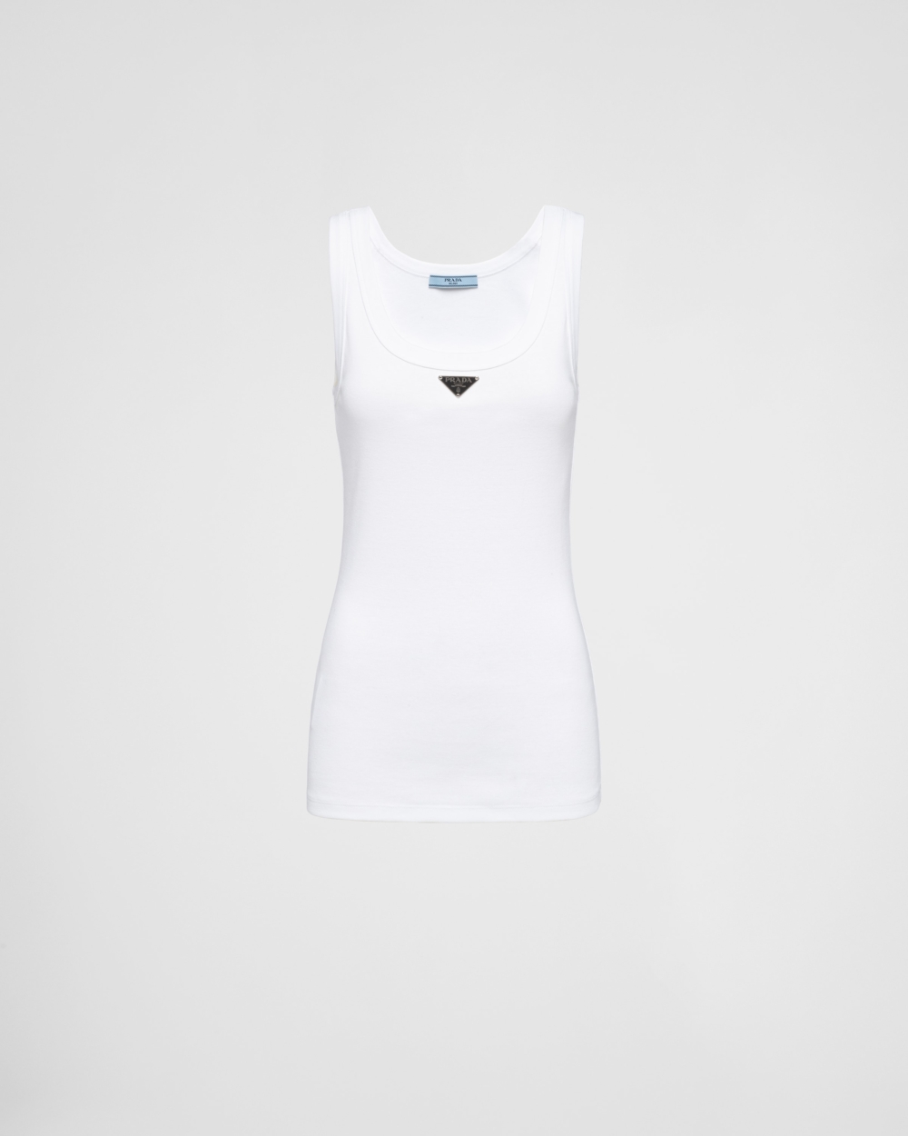 Ribbed knit jersey tank top