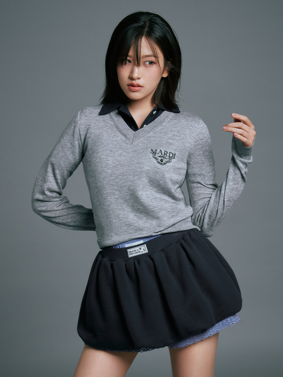 Mardi Mercredi基本款泡泡裙用假兩件更有設計感